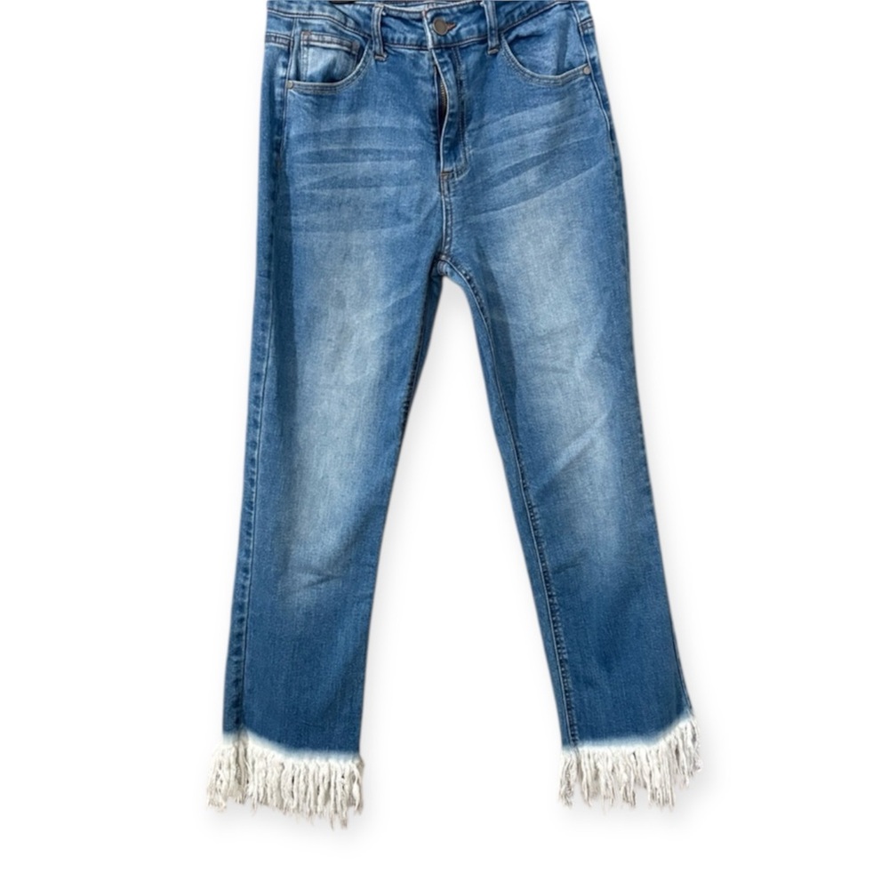 Black Label C’est Toi Jeans Medium Wash Fringe Size 9/28